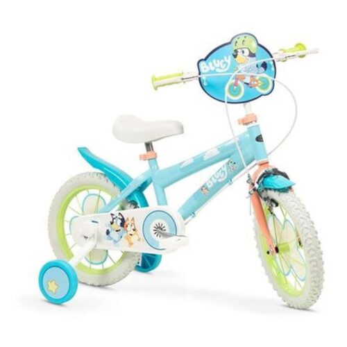 Bicicleta infantil Bluey 14 pulgadas con rudines turquesa 1459 TOIMSA