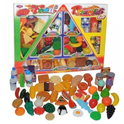 Set de alimentos de juguete pirámide alimenticia con 120 piezas 23-540