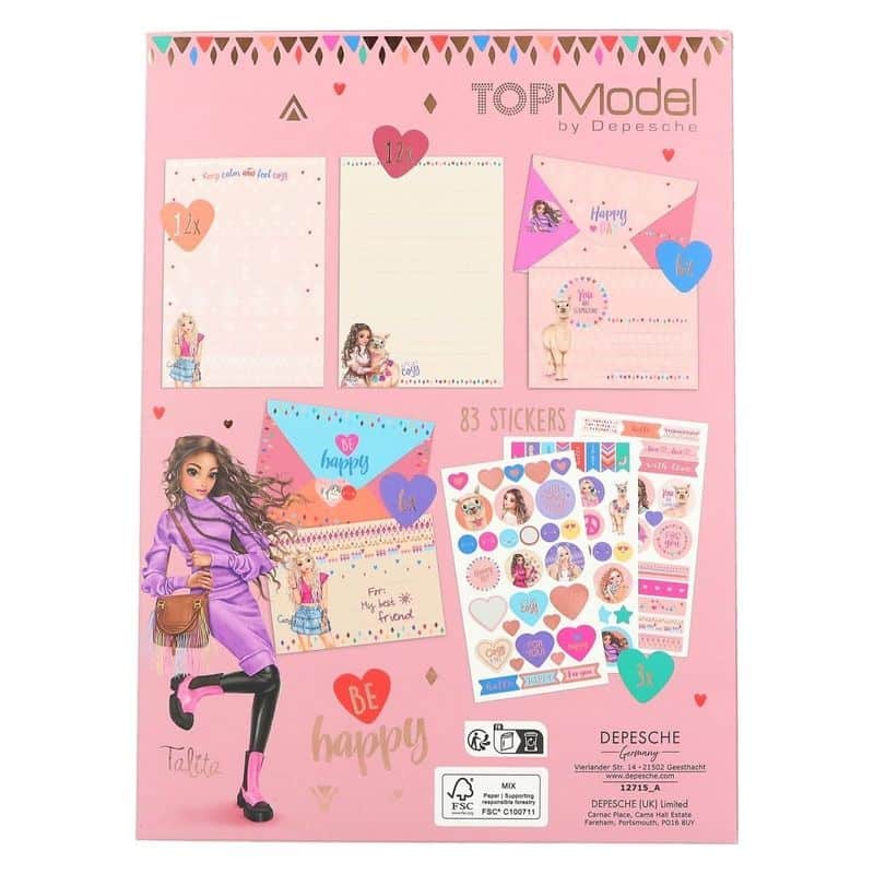 Juego de papel de cartas TOP Model Cosy 24 folletos 12715 Depesche - Imagen 3