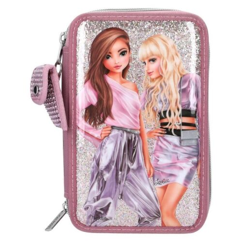 Estuche TOP Model Glitter Queen con triple compartimento 12527 Depesche