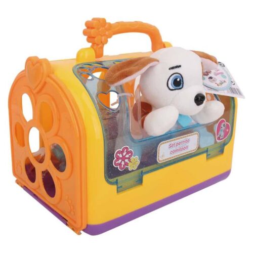 Maletín con mascota perrito comilón color blanco con accesorios 23-932