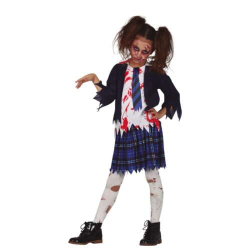 Disfraz infantil de zombie estudiante chica talla 5-6 años 77043