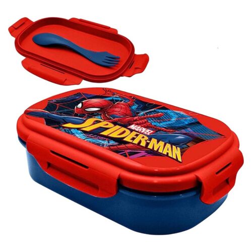 Sandwichera Spiderman de Marvel con cubiertos SP50011 de Kids Euroswan