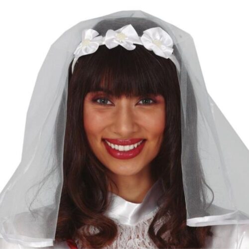 Complemento para disfraz diadema de novia con su velo Guirca 18769
