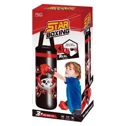 Saco de boxeo infantil Star Boxing con acción real y sonido incluido 23-717
