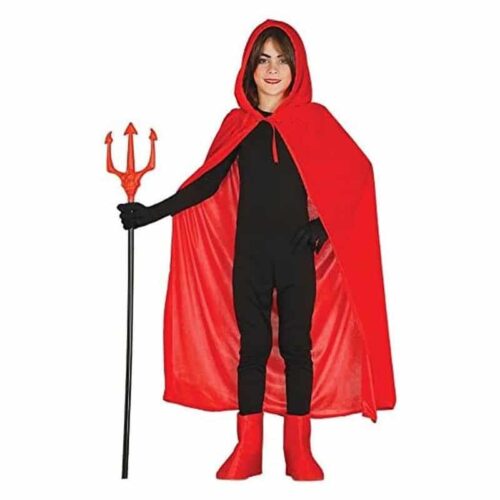 Capa roja complemento terciopelo capucha infantil 100cm Guirca 18290