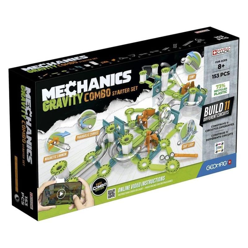 Geomag Mechanics Gravity kit construcciones magnéticas con 153 piezas
