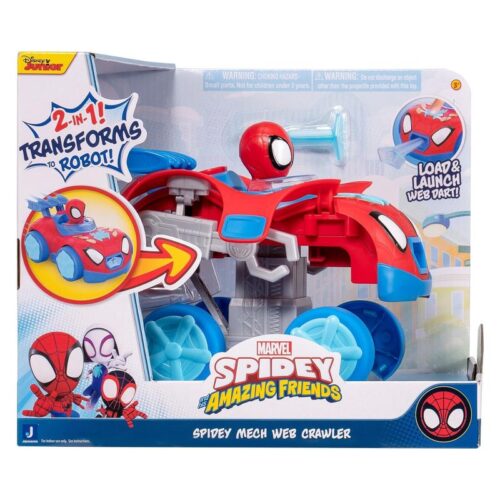 Spidey y sus asombrosos amigos vehículo transformable 2 en 1 y figura
