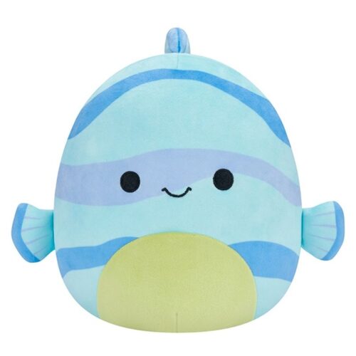 Squishmallows peluche blandito oficial Leland el pez azul de 20 cm