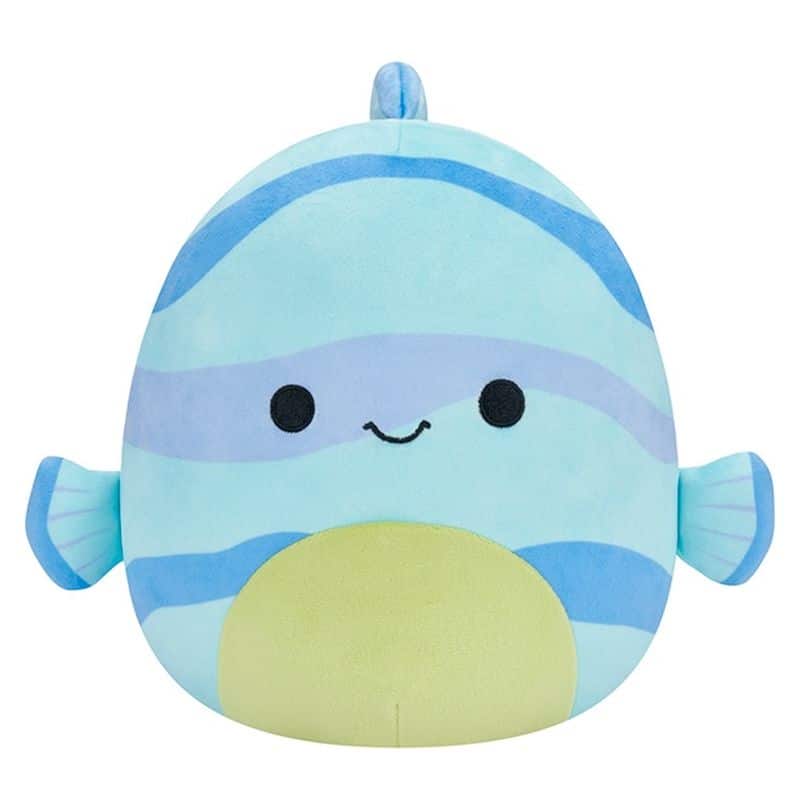Squishmallows peluche blandito oficial Leland el pez azul de 20 cm