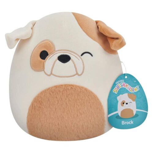 Squishmallows peluche blandito oficial de Brock el Bulldog de 20 cm