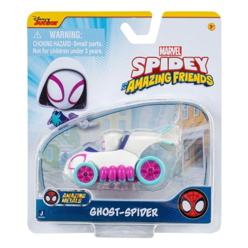 Vehículo con figura Ghost Spider Amazing Metals SNF0193-GHOST TOY