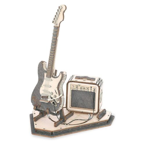 Maqueta de madera guitarra eléctrica clásica con amplificador TG605K