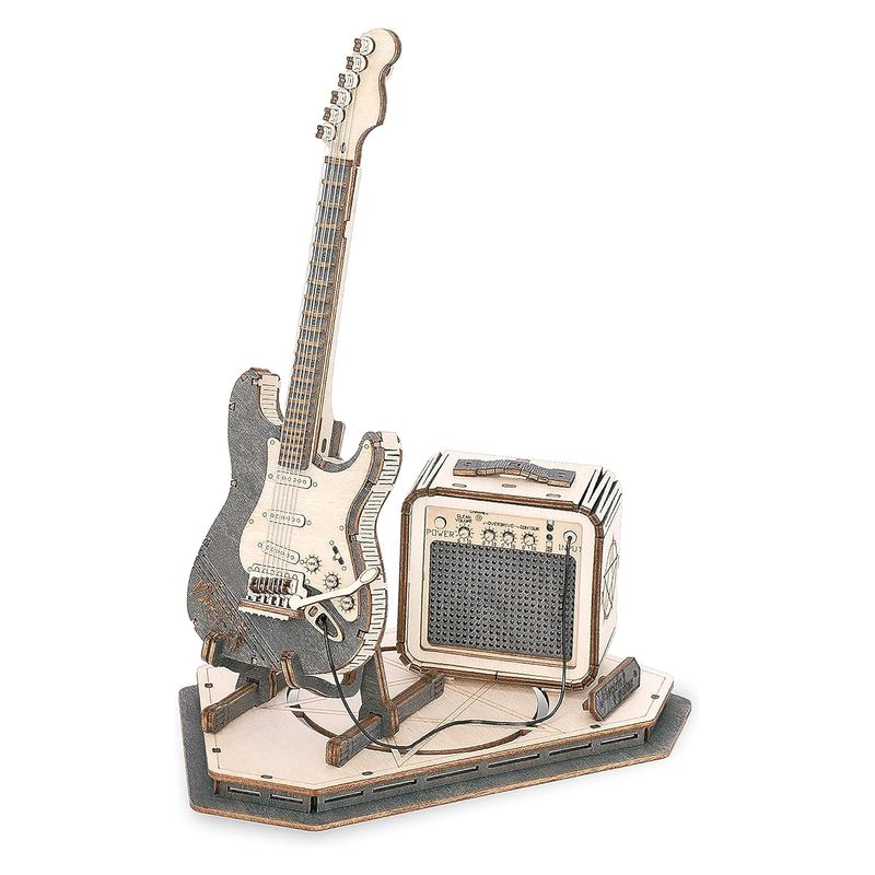 Maqueta de madera guitarra eléctrica clásica con amplificador TG605K