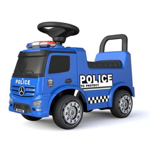 Correpasillos infantil camión de policía Mercedes Benz azul Injusa