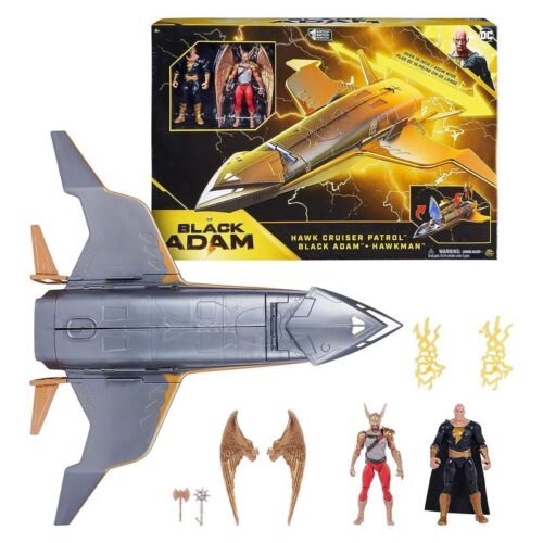 Nave espacial Hawk Cruiser Patrol figuras acción Black Adam y Hawkman