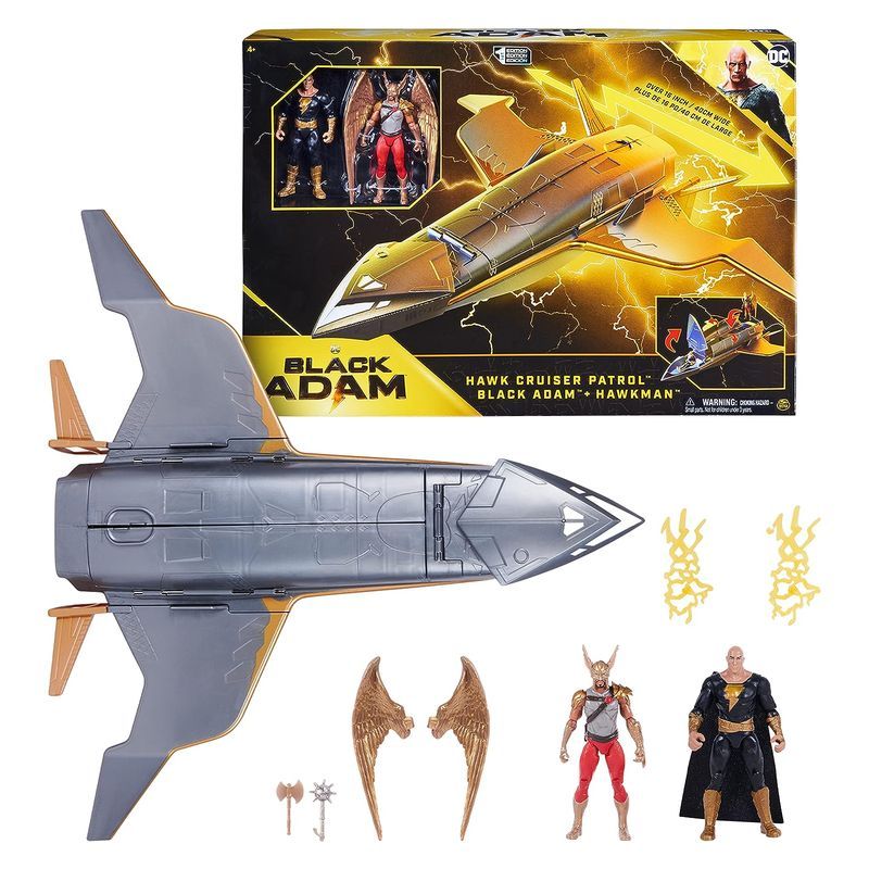 Nave espacial Hawk Cruiser Patrol figuras acción Black Adam y Hawkman