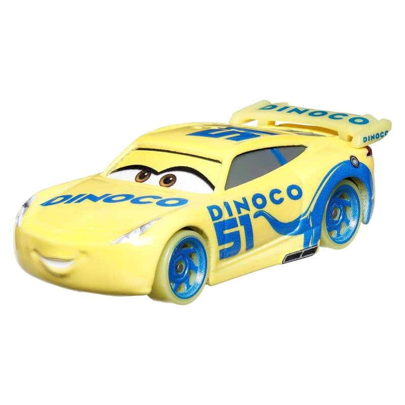 Dinoco Cruz Ramirez Disney Pixar Cars glow racers metalizado de 1:55