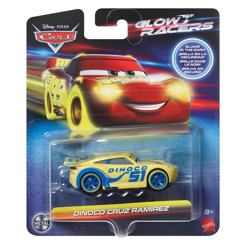 Dinoco Cruz Ramirez Disney Pixar Cars glow racers metalizado de 1:55 - Imagen 2