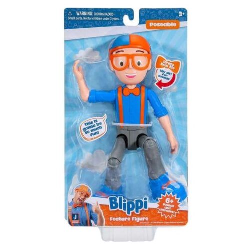 Figura articulada Blippi con sonidos español cuando tocas su pajarita