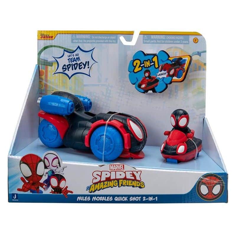 Pack vehículos 2 en 1 Miles Morales y Moto con función de lanzamiento