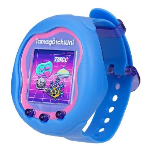 Tamagotchi UNI color azul mascota virtual con correa para reloj 43353