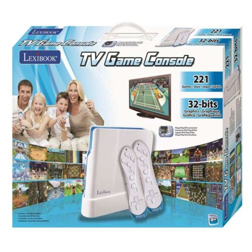 Lexibook Consola de televisión con 221 juegos y 2 mandos inalámbricos
