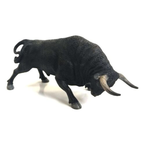 Figura toro bravo negro zaino embistiendo coleccionistas de DeQUBE-10101