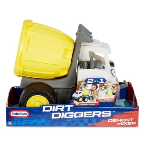 Camión hormigonera 2 en 1 Dirt Diggers de Little Tikes amarillo y gris