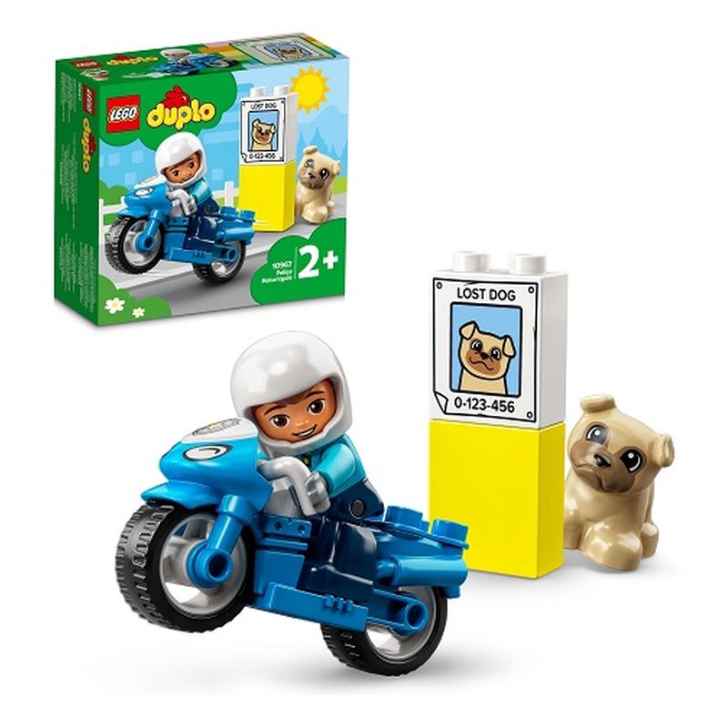 Lego Duplo Set moto con mini figura de policía y perro perdido 10967