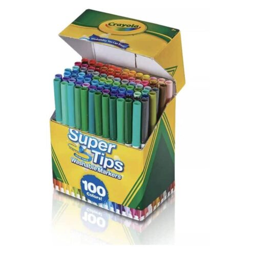 Set de 100 súper rotuladores lavables de Crayola con estuche