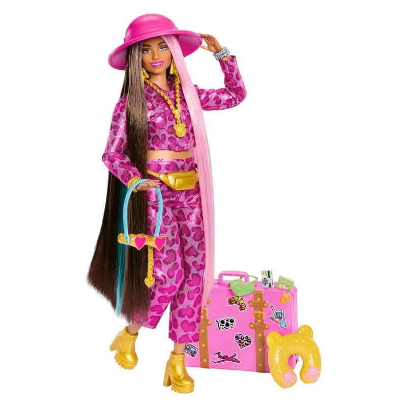 Barbie Extra Fly viaje Safari con conjunto de moda y accesorios HPT48