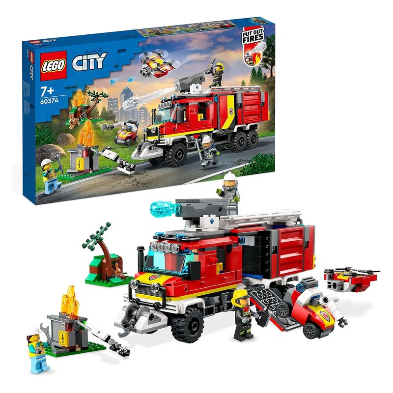LEGO 60374 City unidad móvil camión de bomberos con figuras y drones