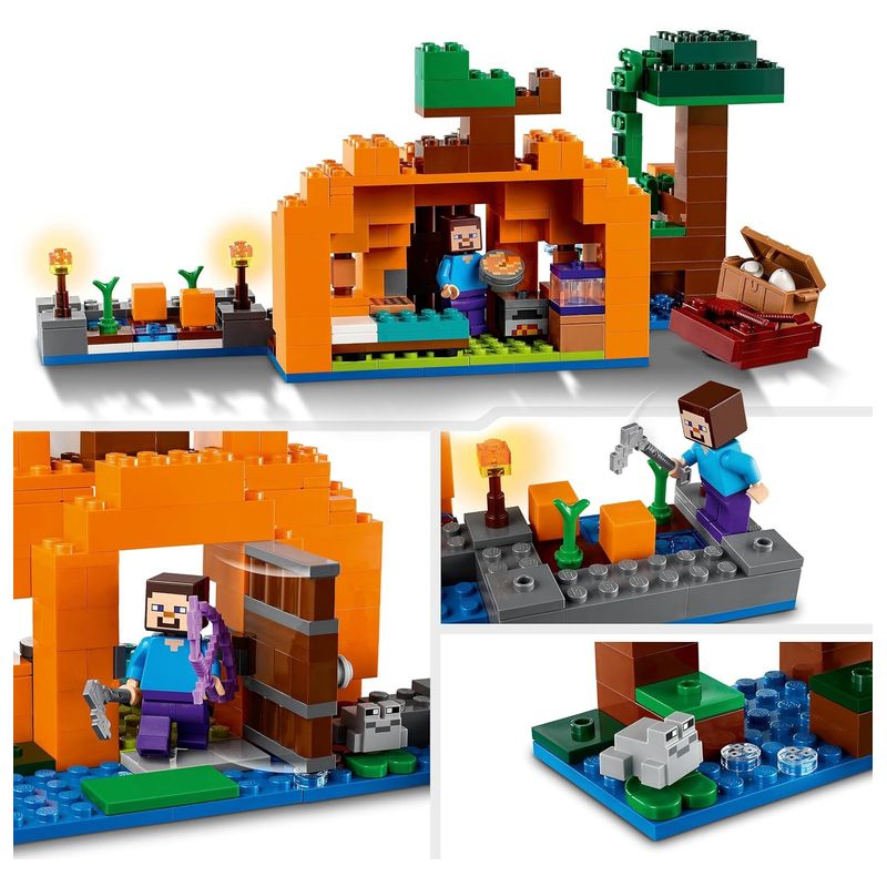 LEGO 21248 Minecraft la granja calabaza con accesorios y figuras - Imagen 2