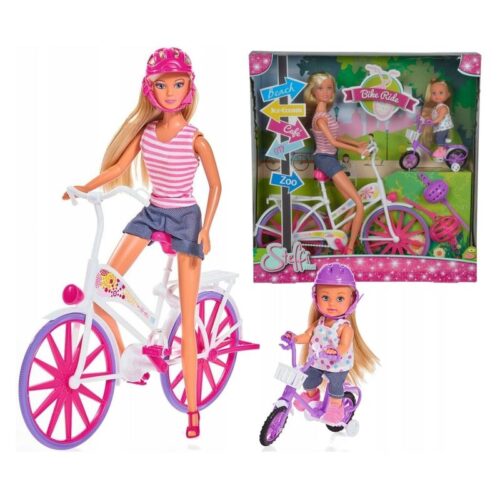 Set muñeca Steffi Love y Evi en bicileta con accesorios 105733045 SIMBA