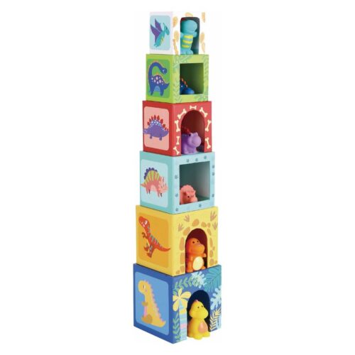 Set infantil Tooky cubos de dinosaurios con 6 figuras dinos blanditas