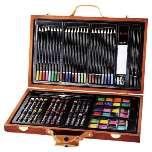 Maletín de pintura 79 piezas set de manualidades de madera 23-833