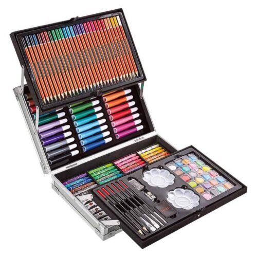 Maletín de pintura con 145 piezas set de manualidades para niños