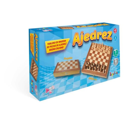Juego ajedrez plegable de madera con 64 casillas para 2 jugadores