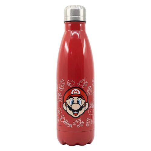 Botella de acero inoxidable roja con diseño de Super Mario Stor 03581