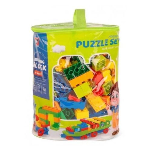 Bolsa con 240 bloques de construcción multicolor tren infantil