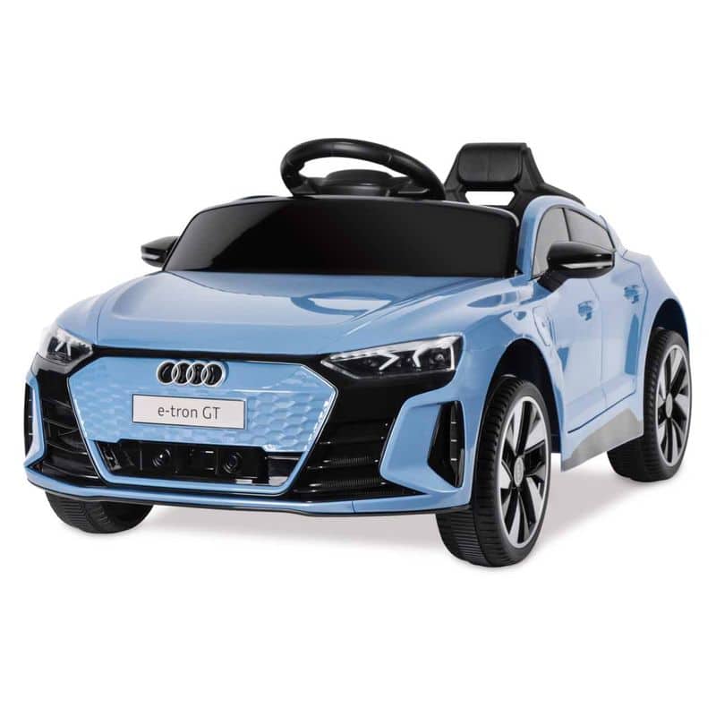 Coche de batería Audi Etron GT 12V color azul eléctrico para niños