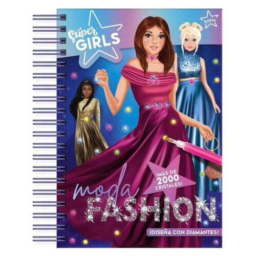 Cuaderno Súper Girls Moda Fashion diseña con diamantes SGL001 IMAGILAND