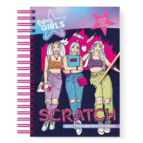 Libro Súper Girls Neón Scratch Art rasca y descubre SGL009 IMAGILAND