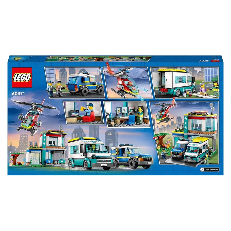 LEGO 60371 City central de emergencia helicóptero, ambulancia, moto y coche - Imagen 3