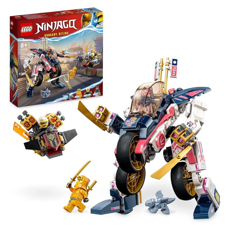LEGO 71792 Ninjago moto de carreras Transformer Sora set 2en1 con figuras