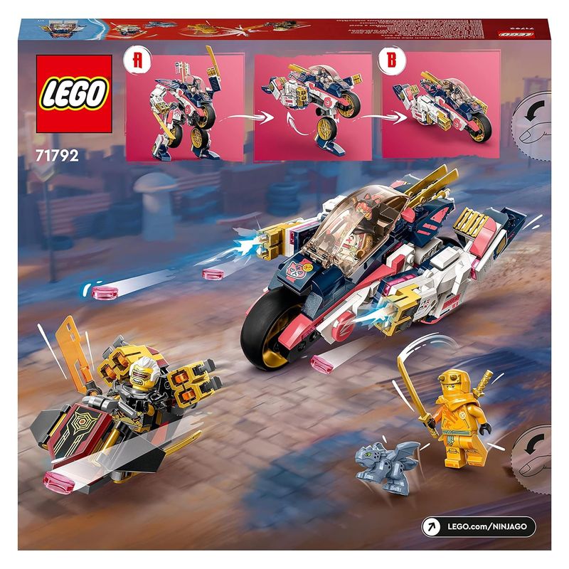 LEGO 71792 Ninjago moto de carreras Transformer Sora set 2en1 con figuras - Imagen 2