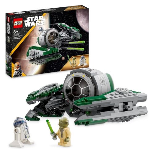 LEGO 75360 Star Wars caza estelar Jedi Maestro Yoda, espada láser y R2-D2