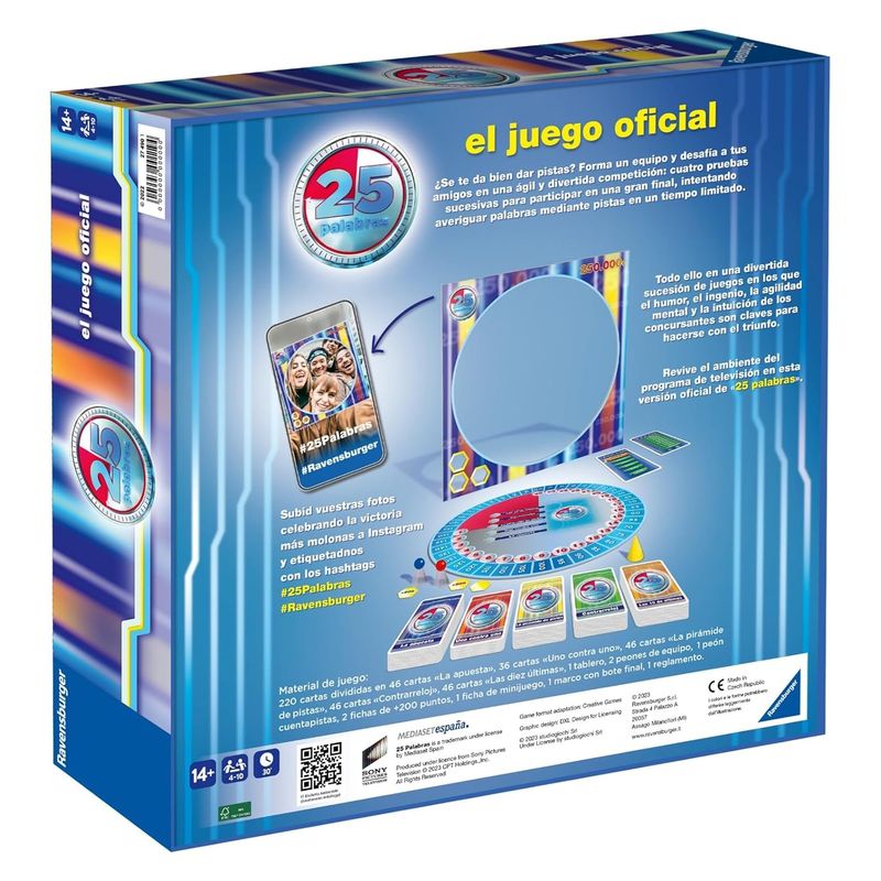 Juego de mesa 25 palabras programa de televisión Ravensburger 22470 - Imagen 3