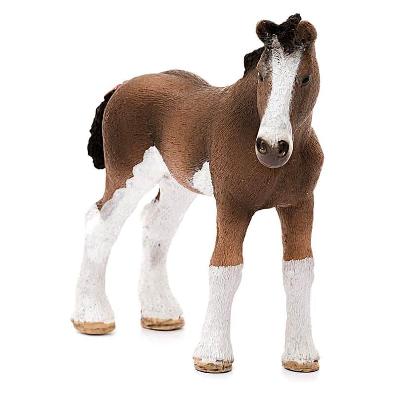 Figura Schleich 13810 Potro Clydesdale multicolor marrón y blanco - Imagen 2